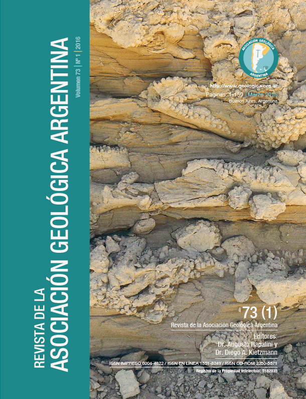 Depósitos marinos con trazas fósiles (Ophiomorpha isp.) de la Formación Gaiman (Mioceno temprano), valle del río Chubut.  Autor: Dr. José I. Cuitiño.